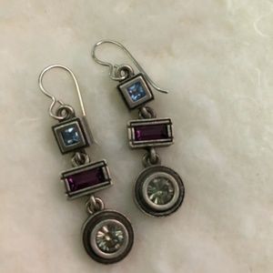 Patricia Locke Signed Earrings Swarovski Crystals